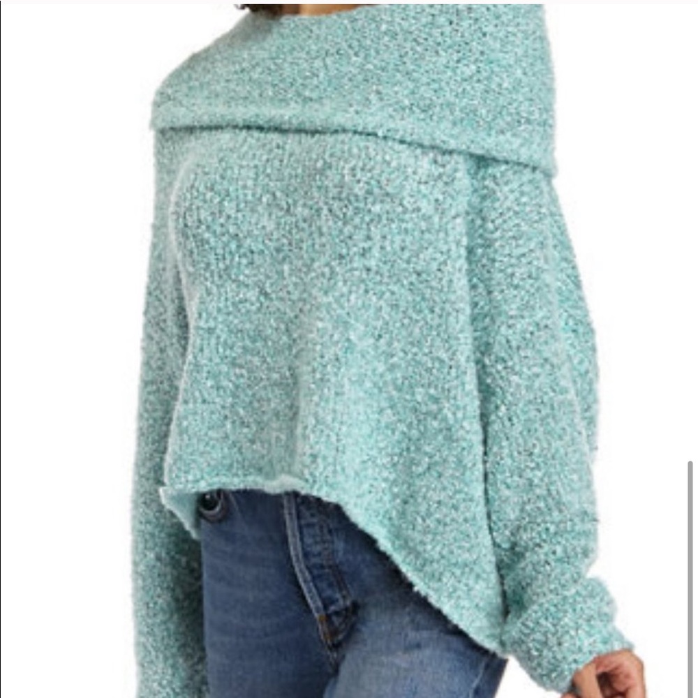 LAST SZ S! NWT Free People | BFF Sweater Aqua Star - Picture 6 of 14